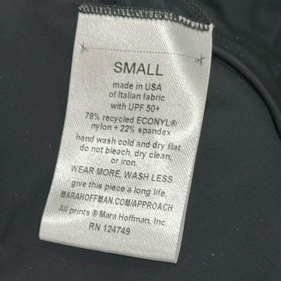 NWT Mara Hoffman Black Audrey Plunge Square Neck One-Piece Swimsuit Size Small - Picture 7 of 9